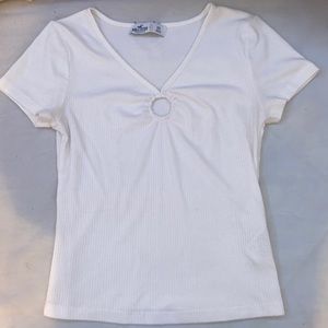 White Key-hole Hollister Tee